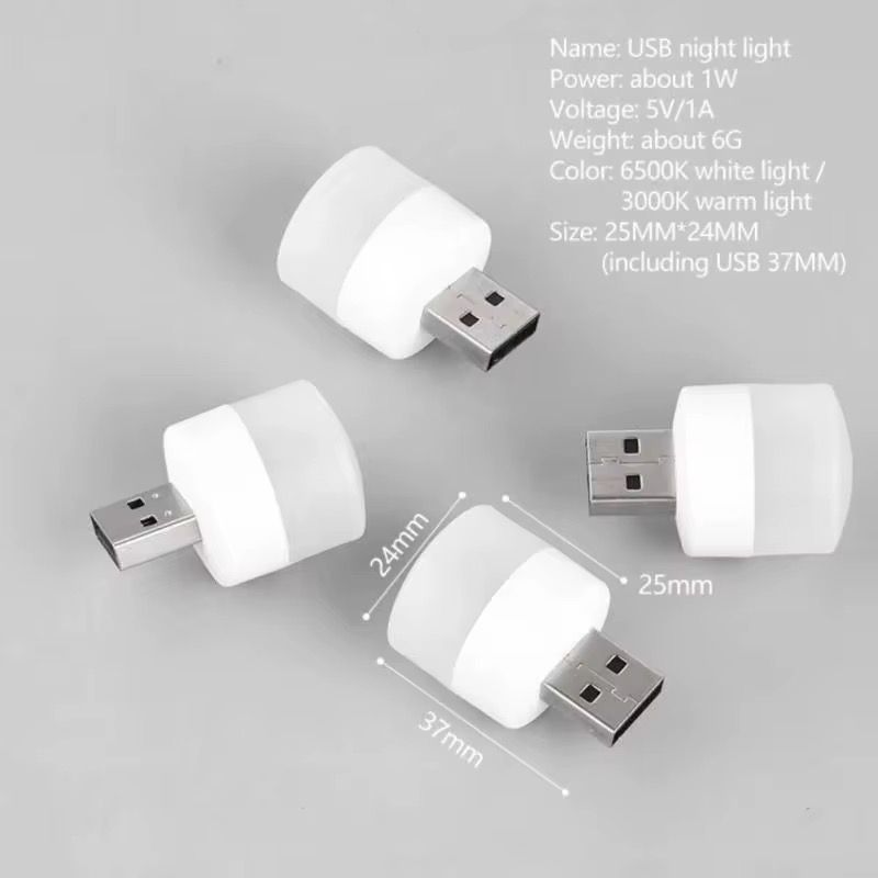 10x White Tiny USB Lamp
